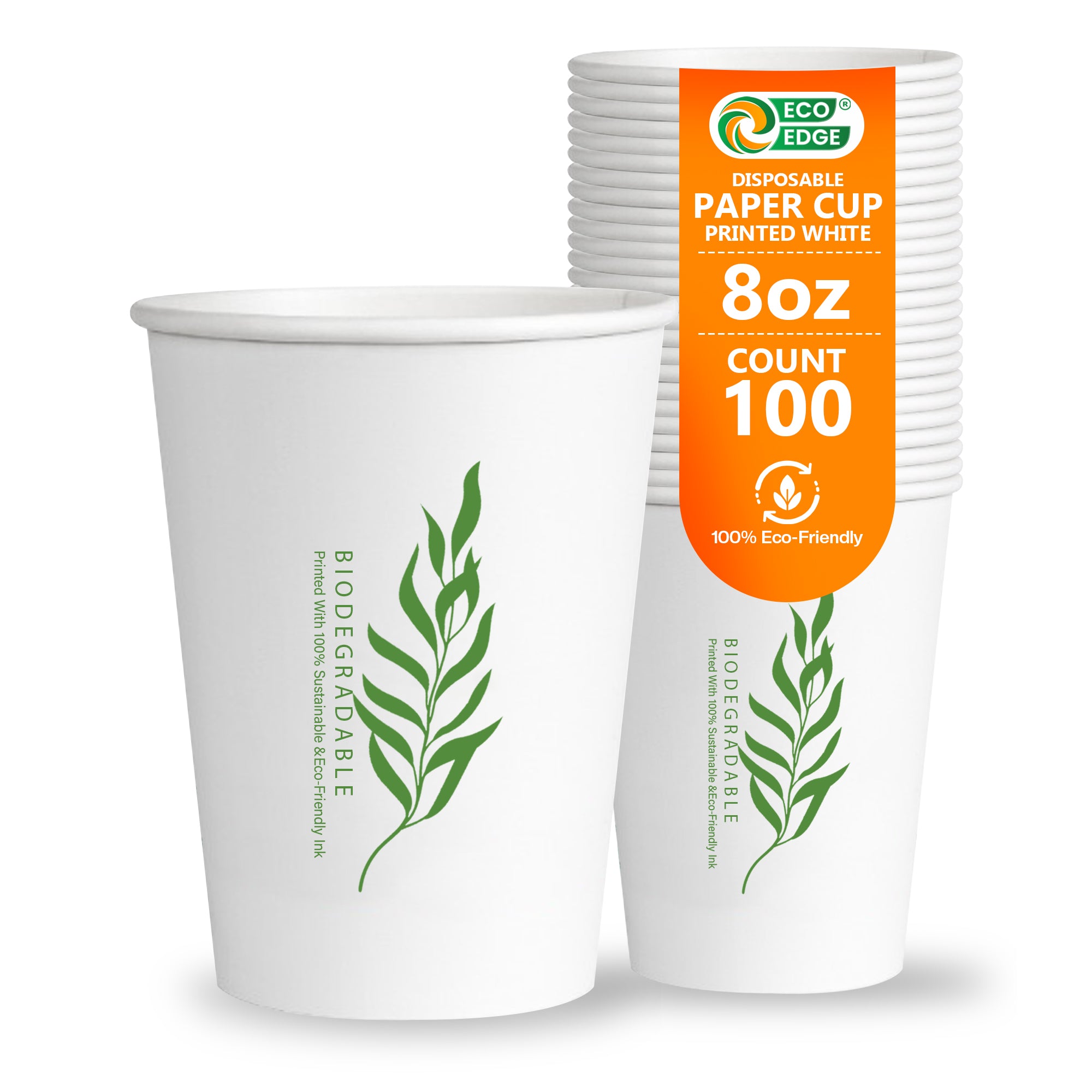 EcoEdge Disposable Heavy-Duty Party Paper Cups | 100% Sustainable