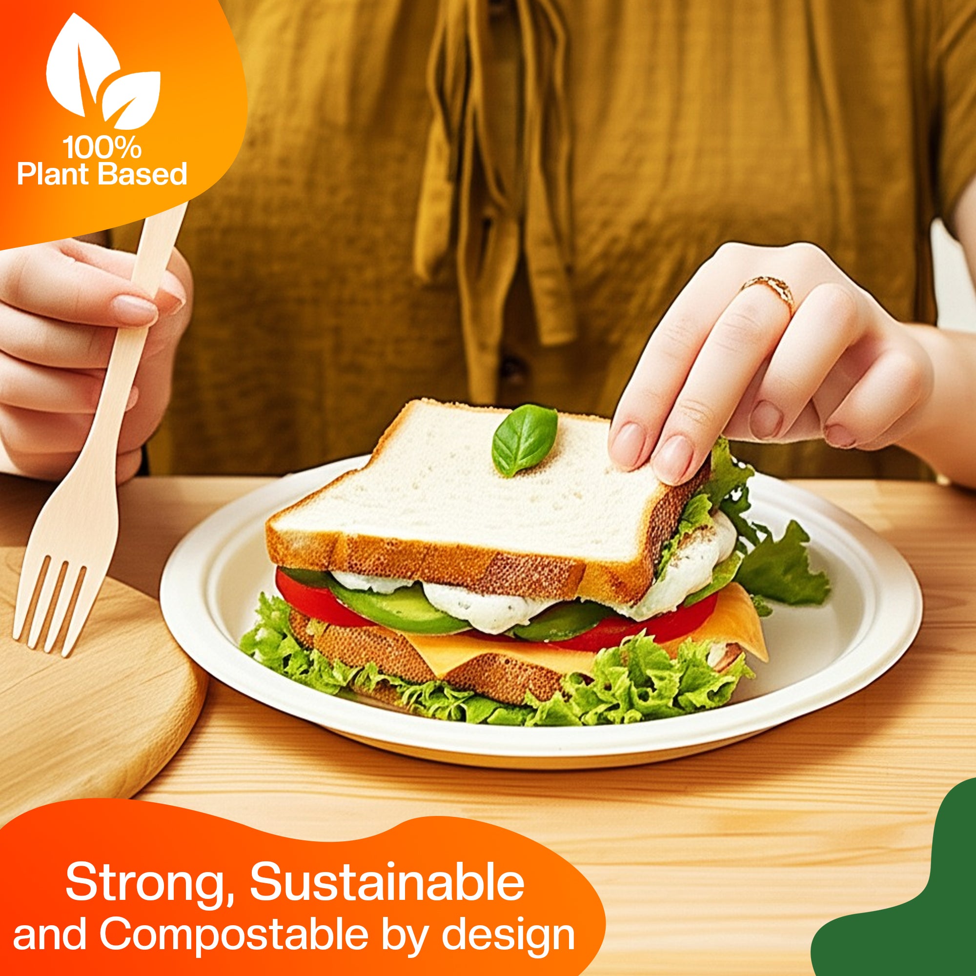 EcoEdge Round White Disposable Bagasse Plates | 100% Compostable