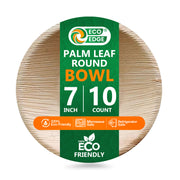 EcoEdge Round Areca Palm Leaf Round Bowls | 100% Natural