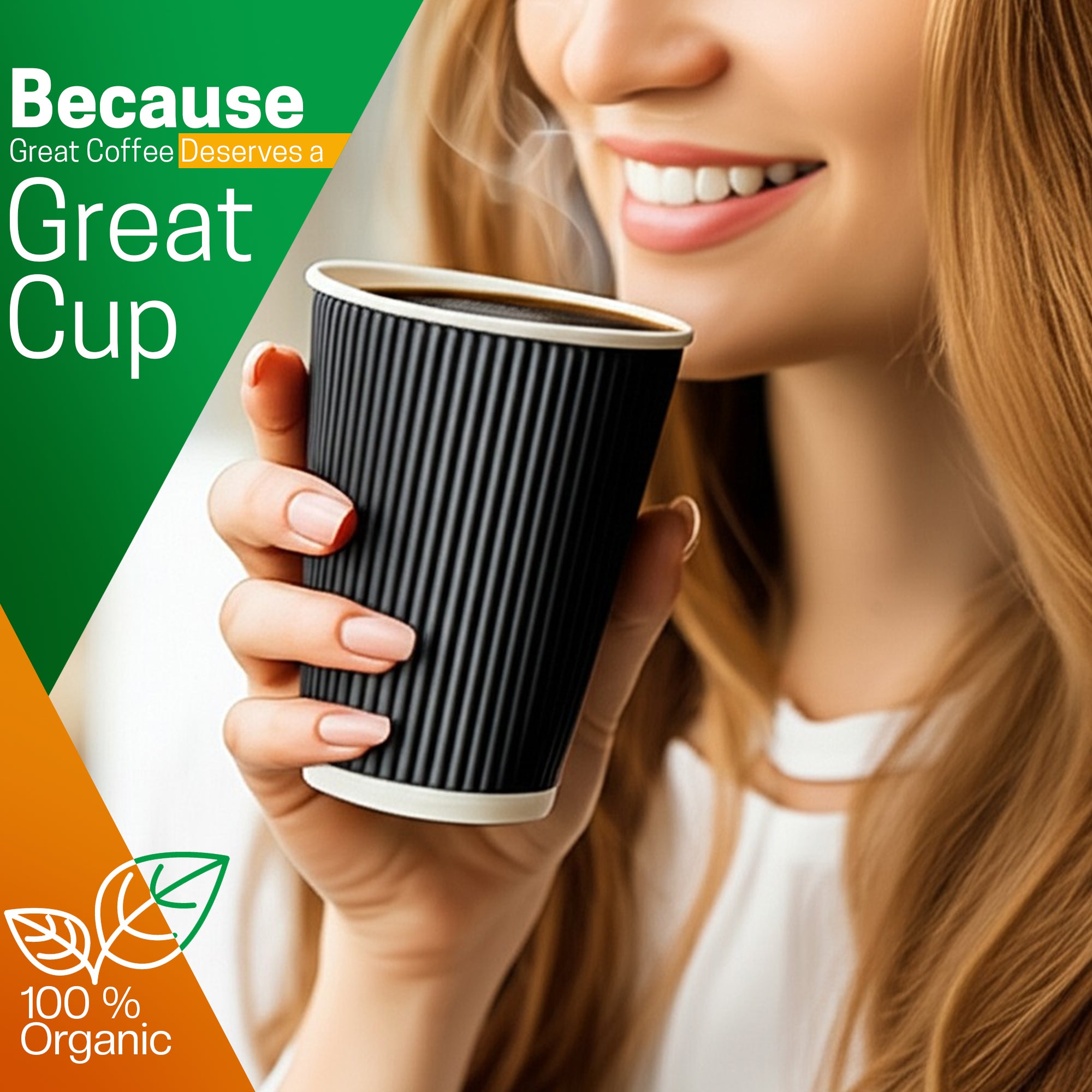 EcoEdge 8 Oz Disposable Heavy-Duty Ripple Cups | 100% Compostable