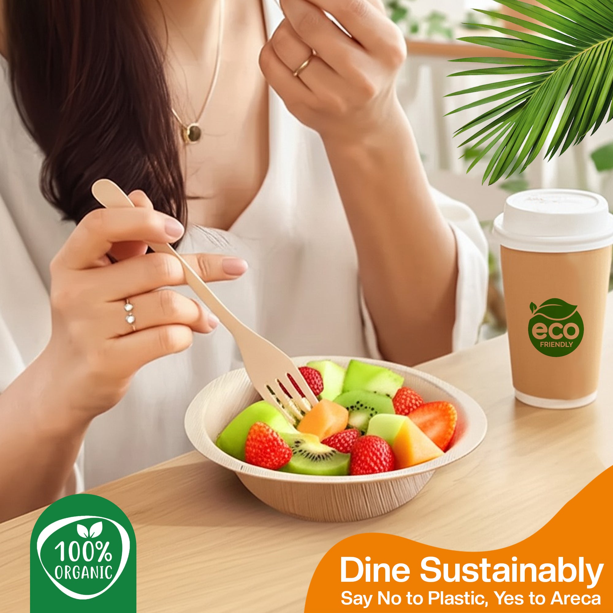 EcoEdge Round Areca Palm Leaf Round Bowls | 100% Natural