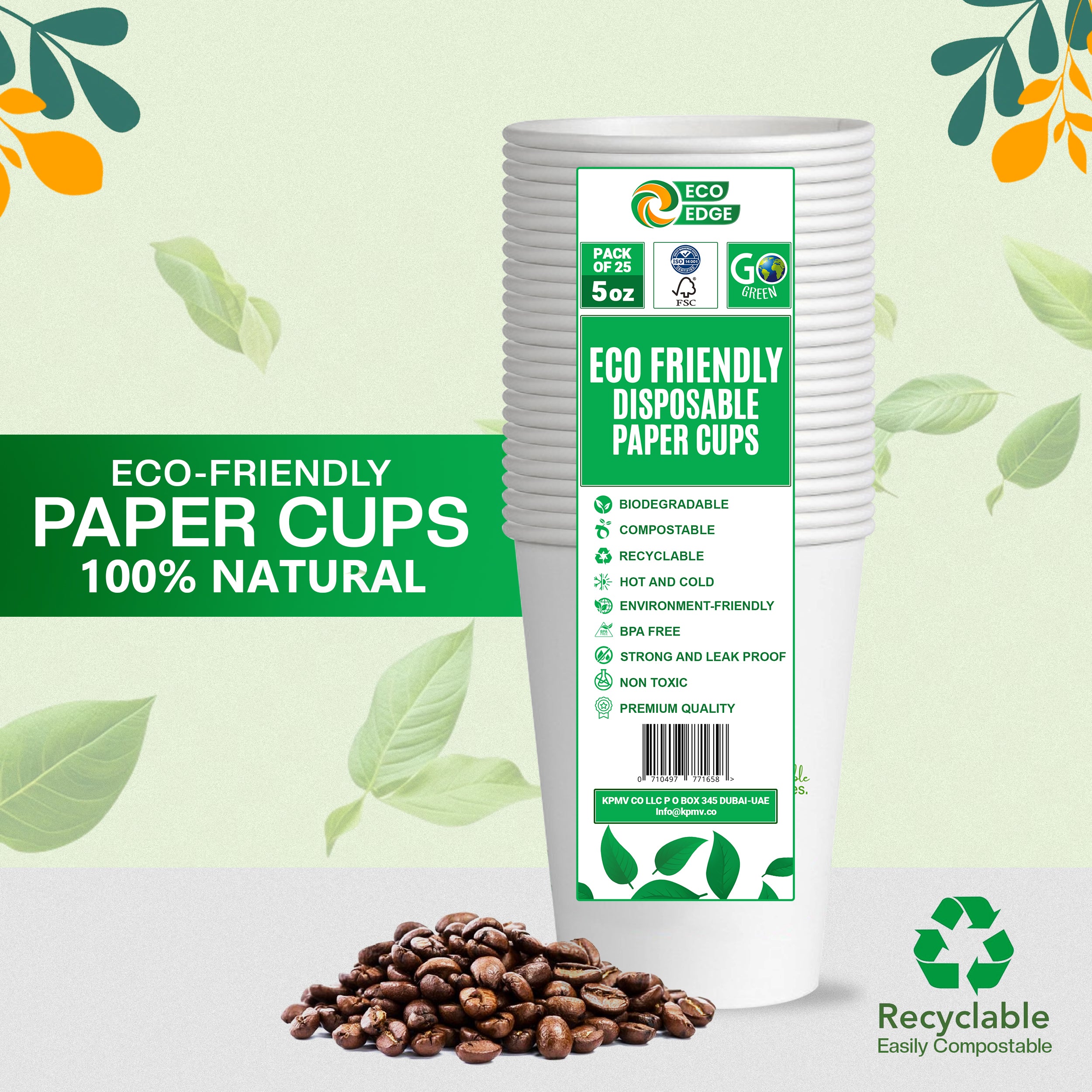 EcoEdge Disposable Heavy-Duty Party Paper Cups | 100% Sustainable